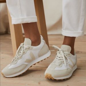 Veja Suede and Mesh Neutral Two Tone Sneakers